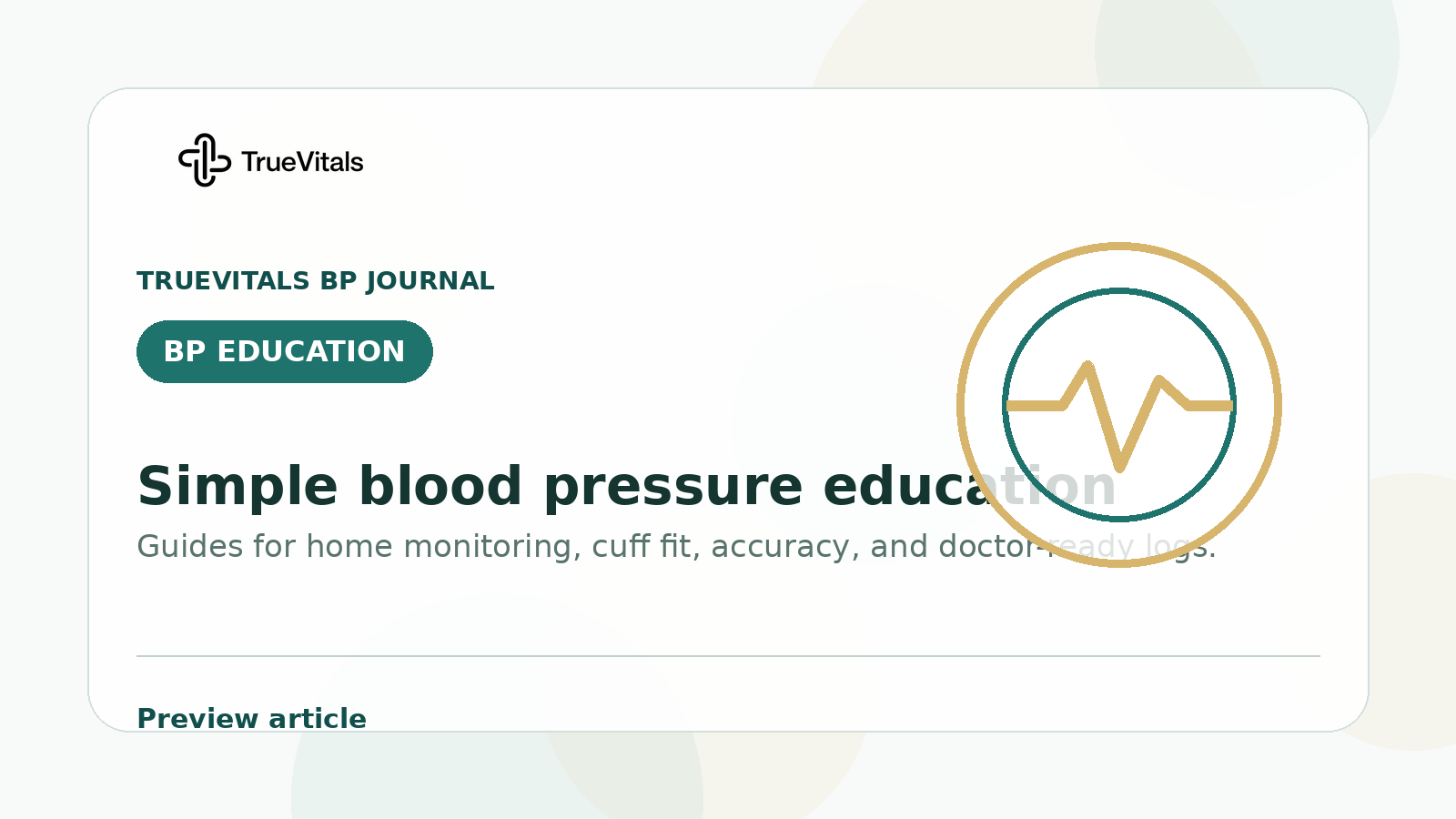 TrueVitals BP Journal preview image for Best Time of Day to Check Your Blood Pressure (Most People Get This Wrong)