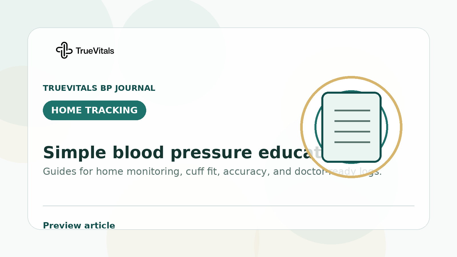TrueVitals BP Journal preview image for Why Your Home Blood Pressure Readings Are All Over the Place