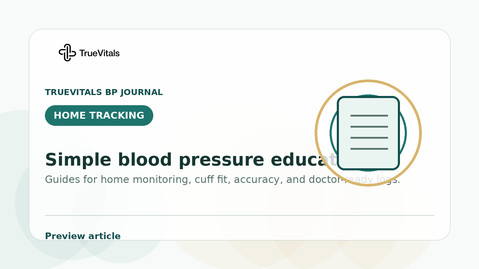 TrueVitals BP Journal preview image for Sleep and Blood Pressure: What Poor Sleep Can Do to Your Readings