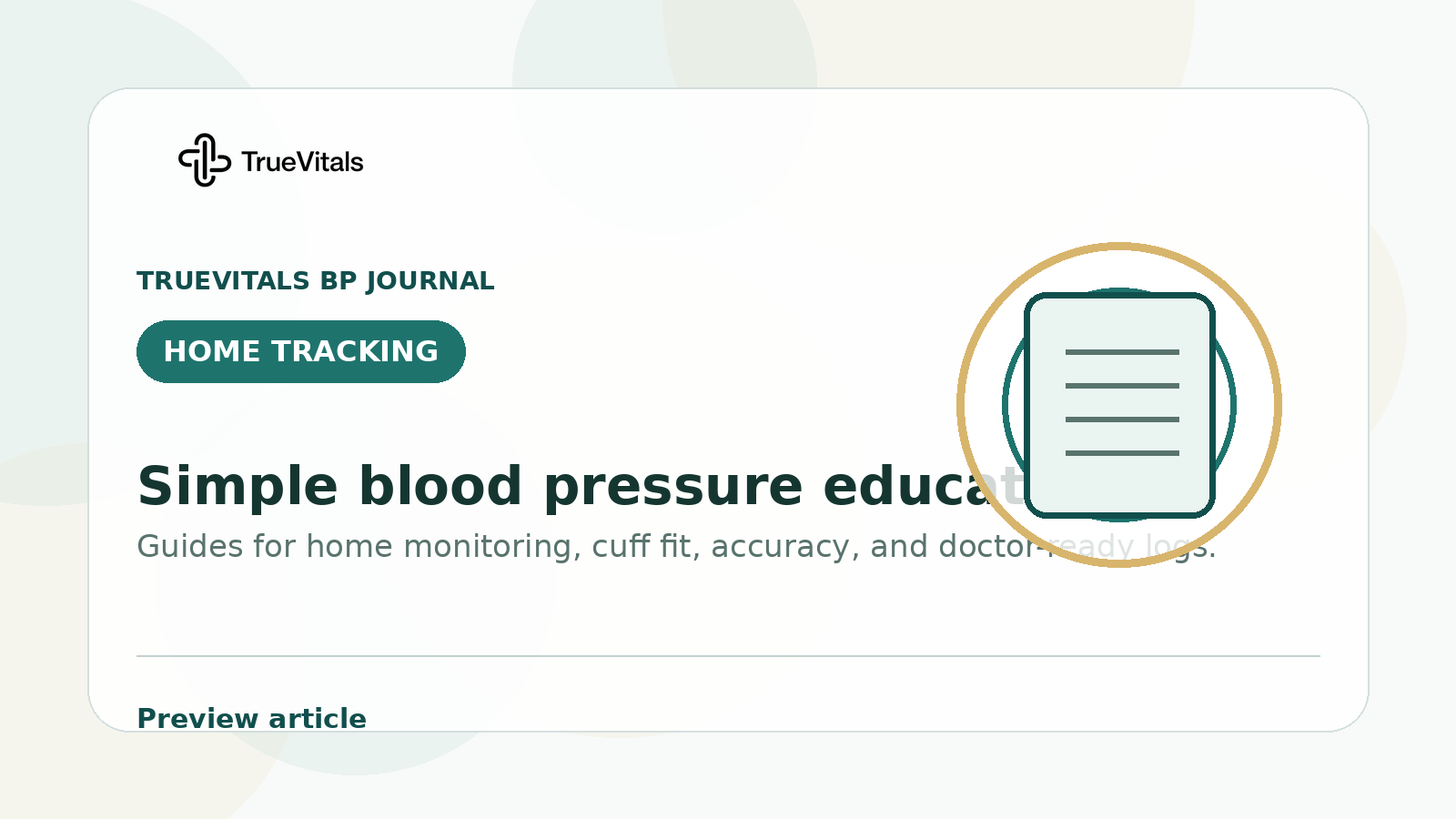 TrueVitals BP Journal preview image for White Coat Syndrome: Why Your Doctor's Office Reading Runs High