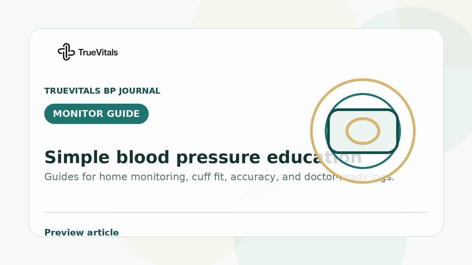 TrueVitals BP Journal preview image for Wrist vs. Upper Arm Blood Pressure Monitors: Why Position Changes Everything